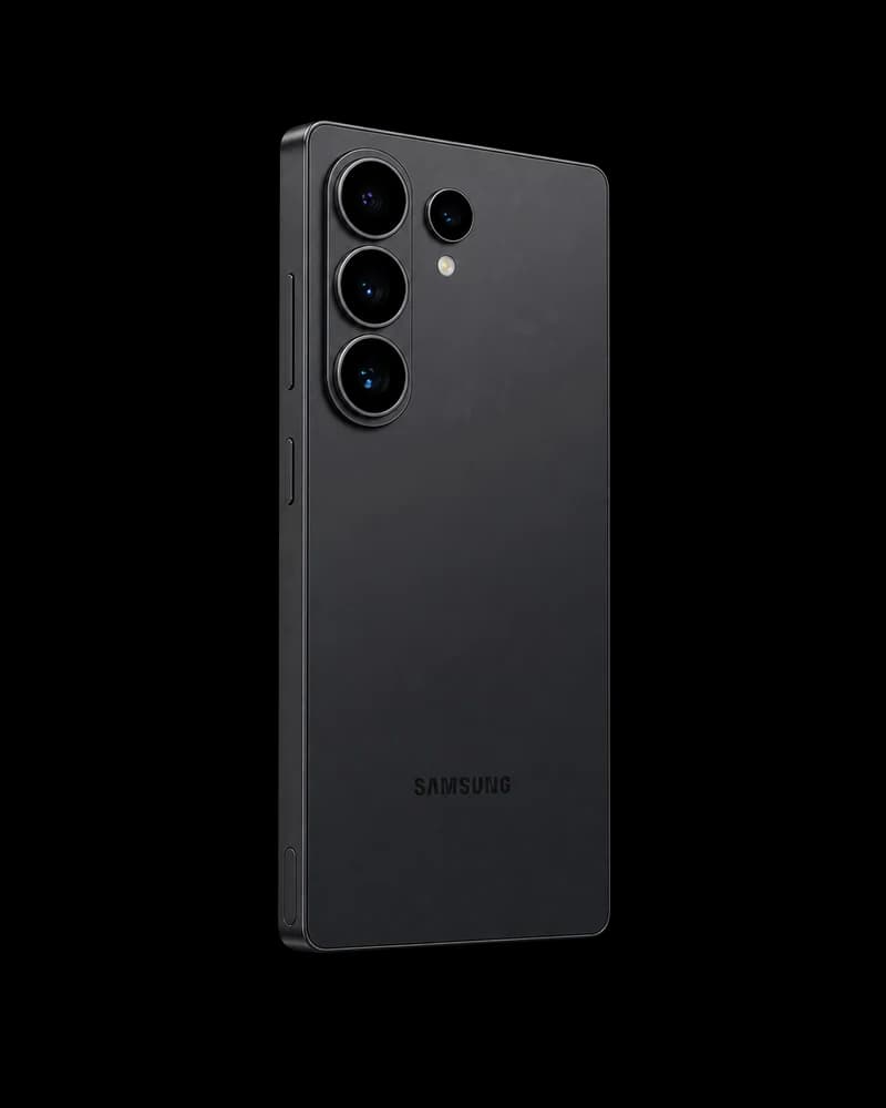 Samsung Galaxy S26 Ultra in titanium black, back view